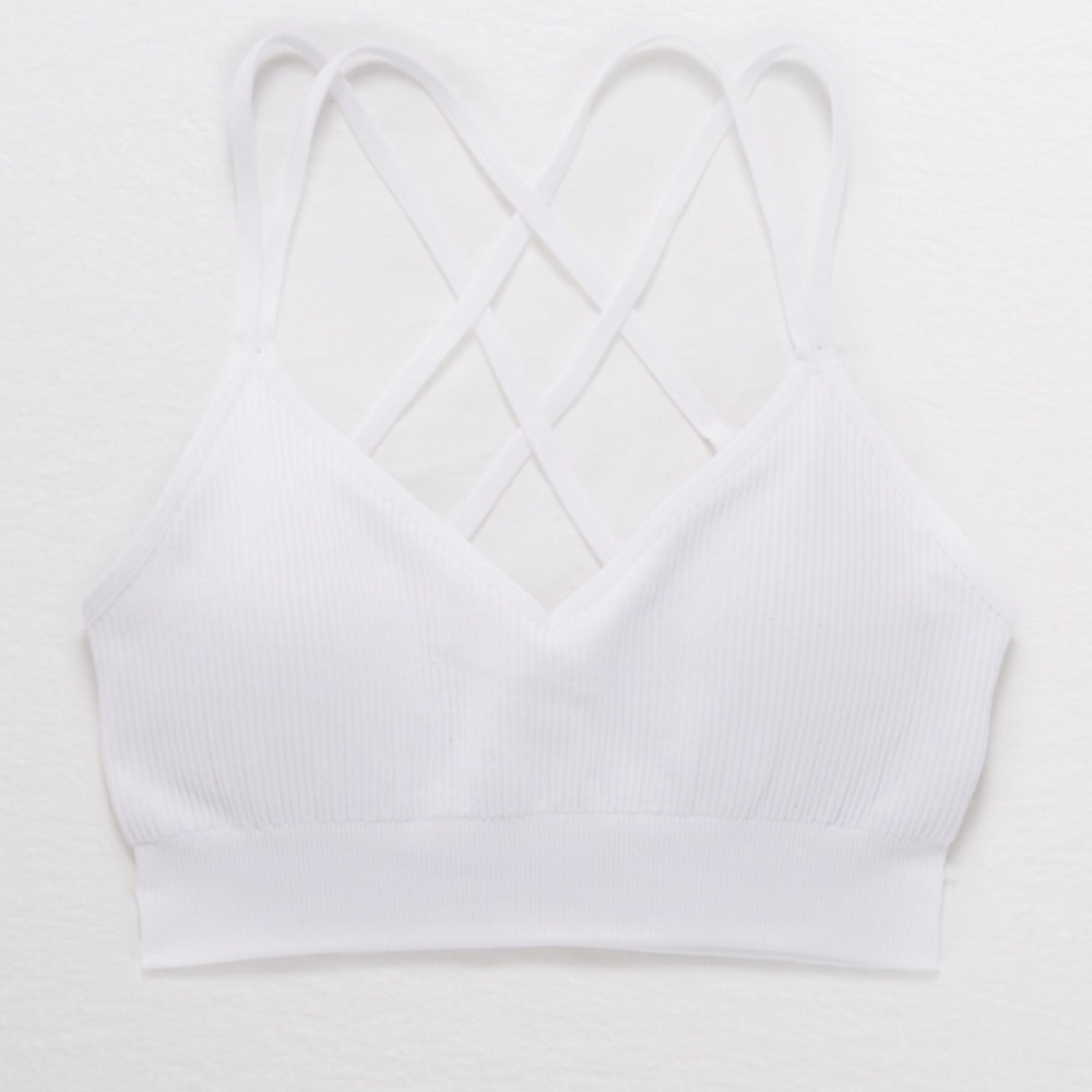 NWT Aerie Seamless Strappy Bralette - White, XL